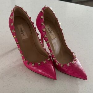 Valentino Hot Pink Studded Heels